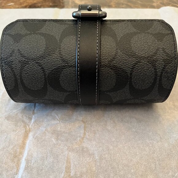 New Coach Watch Roll Case in Signature Canvas and Leather with Buckle Clโฆ - Picture 6 of 15